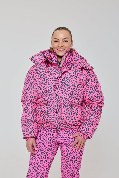 Chic Puffer Jacket - Rosé Leopard - OOSC Clothing - USA