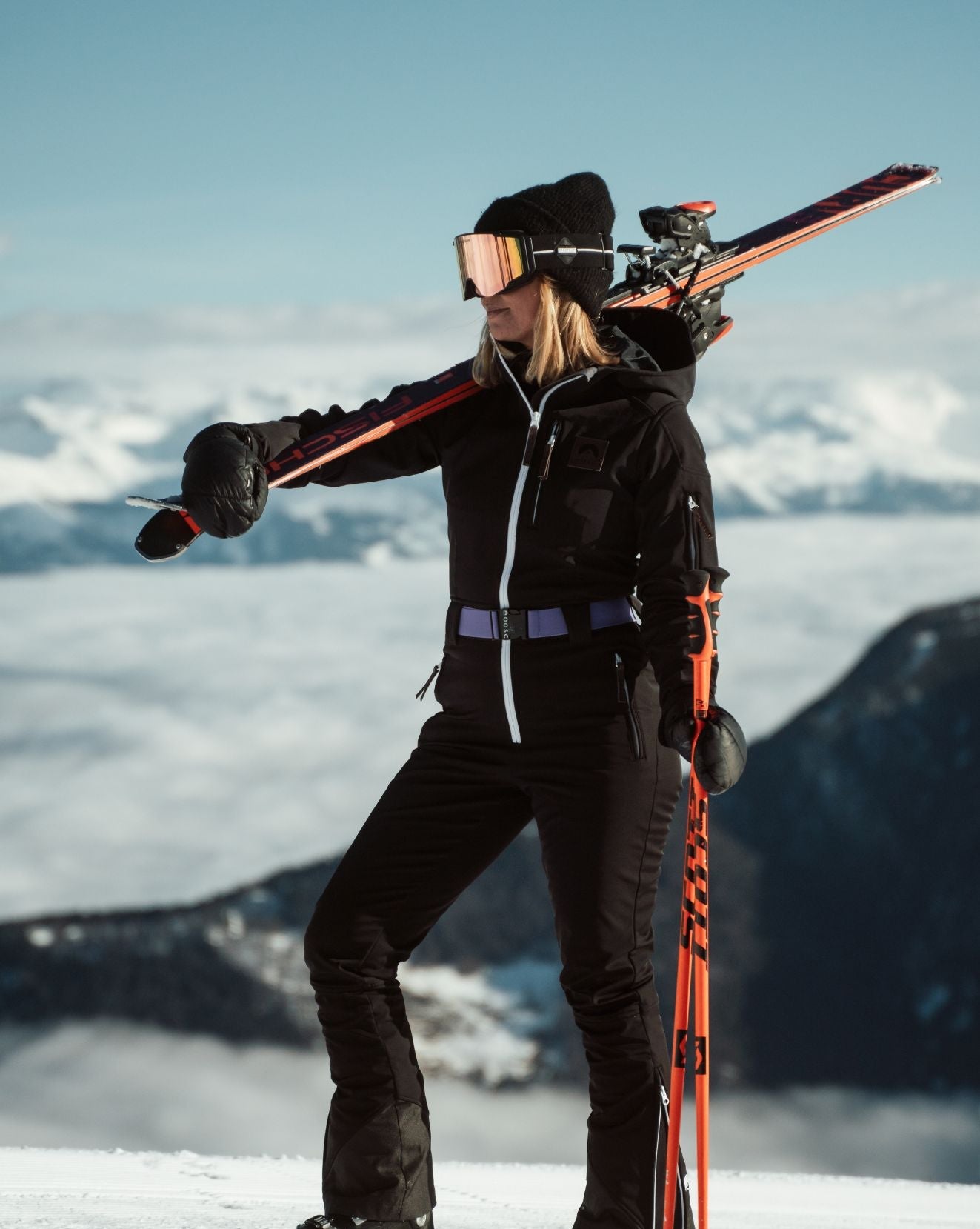 Black ski outfit online