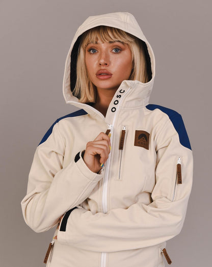 Chic Ski Suit - Cream & Blue - OOSC Clothing - USA