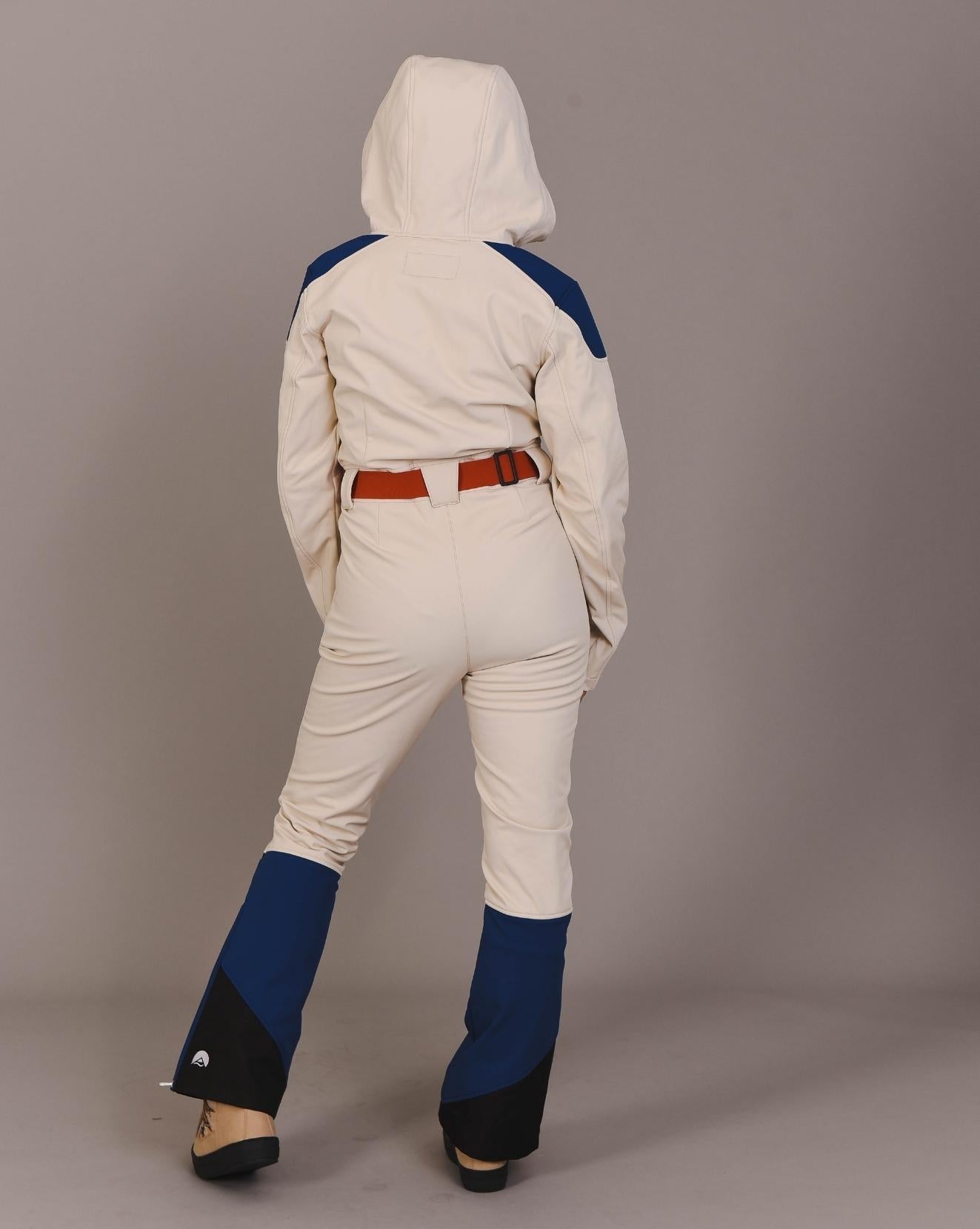 Chic Ski Suit - Cream & Blue - OOSC Clothing - USA