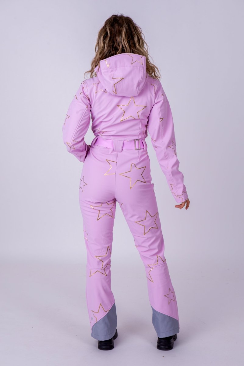 Chic Ski Suit - Pink with Gold Stars - OOSC Clothing - USA