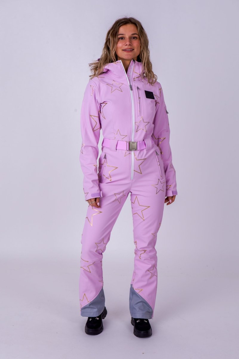 Chic Ski Suit - Pink with Gold Stars - OOSC Clothing - USA