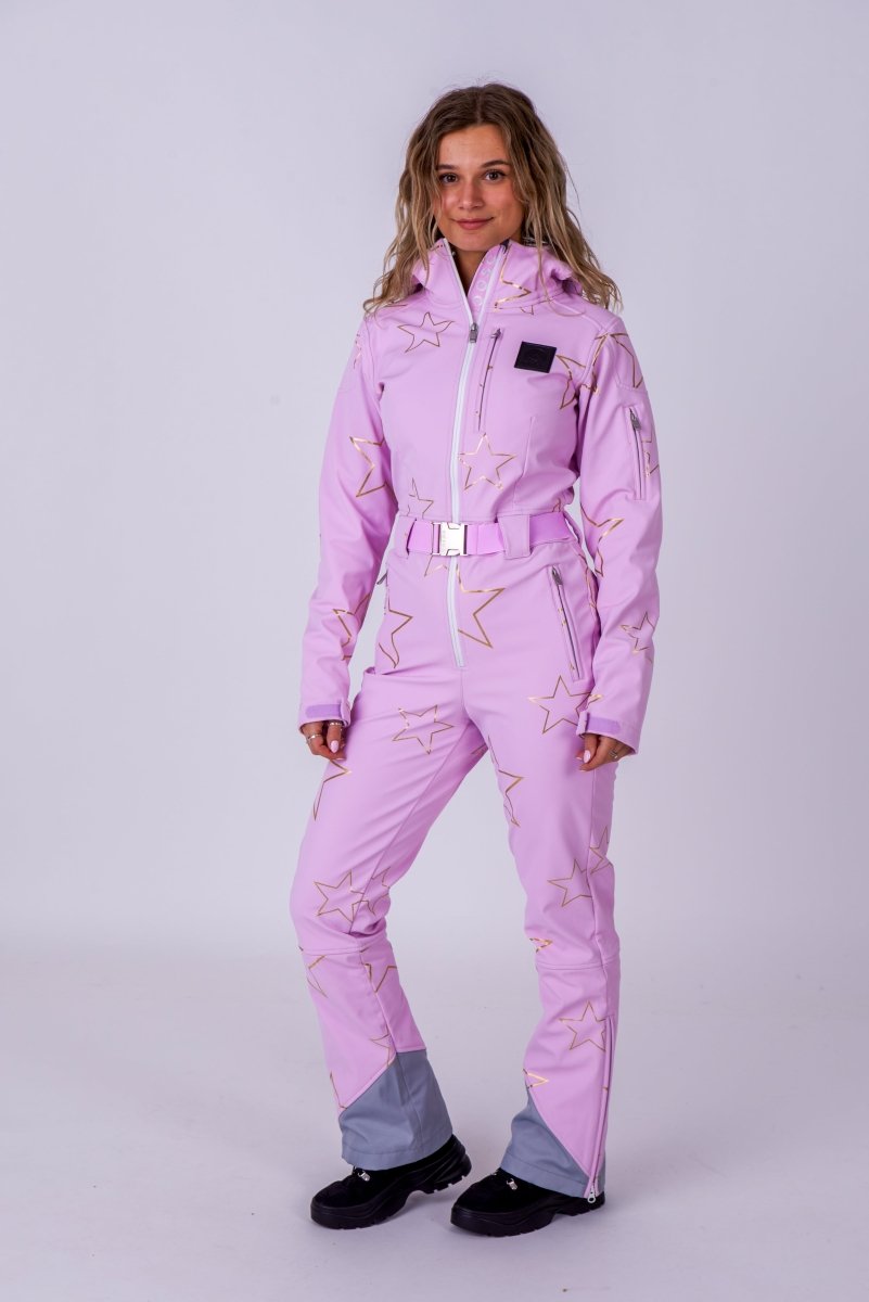 Chic Ski Suit - Pink with Gold Stars - OOSC Clothing - USA