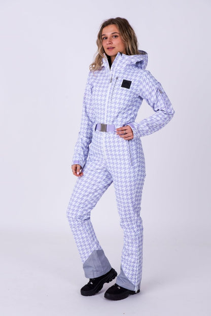 Chic Ski Suit - Purple Houndstooth - OOSC Clothing - USA