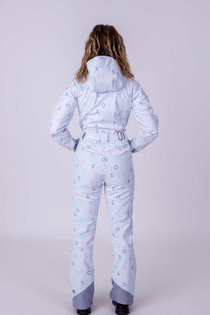 Chic Ski Suit - White OOSC Print - OOSC Clothing - USA