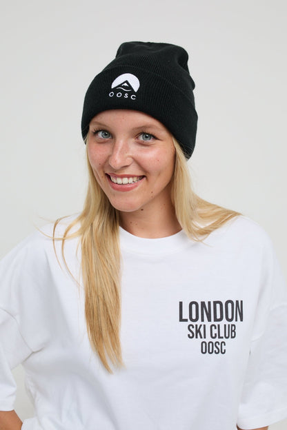 Classique Beanie - Black with White Logo - OOSC Clothing - USA