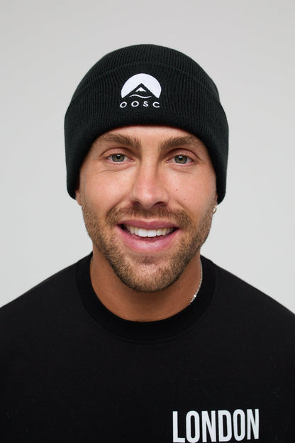 Classique Beanie - Black with White Logo - OOSC Clothing - USA