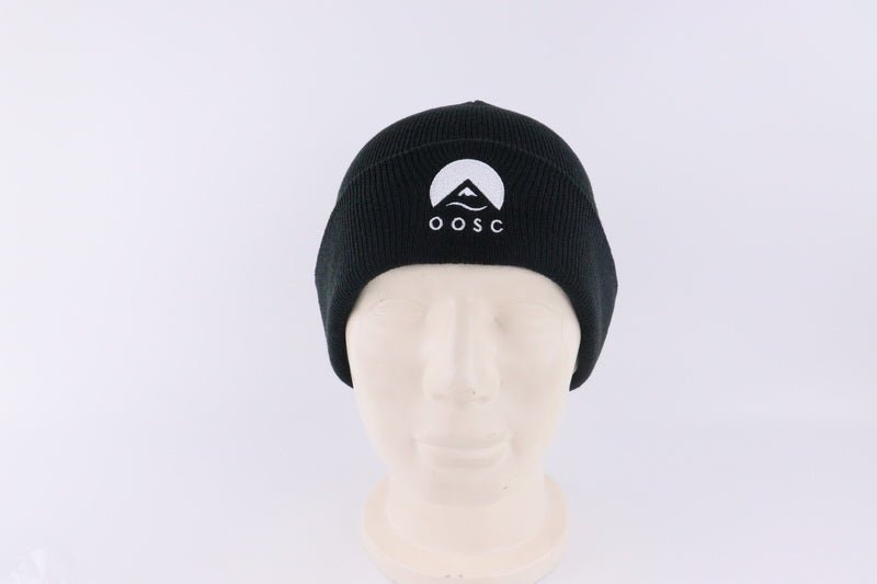 Classique Beanie - Black with White Logo - OOSC Clothing - USA