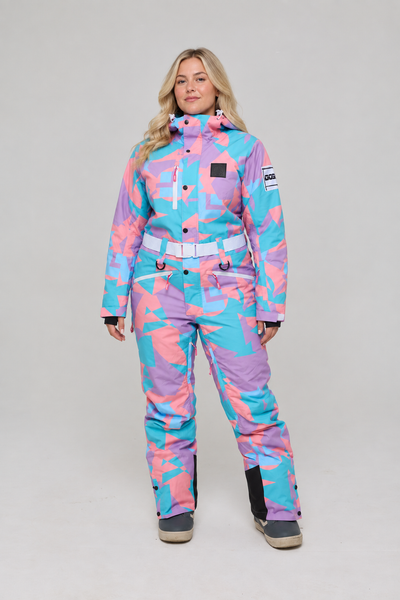 Del Mar Shaped Women's Ski Suit | Pastel Purple Pink Blue | OOSC