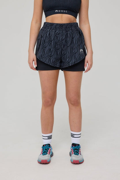 Elite 2 in 1 Running Shorts - Black Tiger - OOSC Clothing - USA