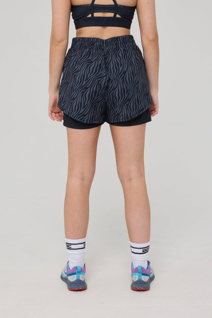 Elite 2 in 1 Running Shorts - Black Tiger - OOSC Clothing - USA