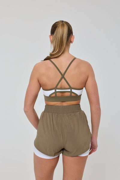 Elite 2 in 1 Running Shorts - Khaki - OOSC Clothing - USA