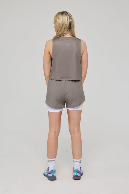 Elite 2 in 1 Running Shorts - Khaki - OOSC Clothing - USA