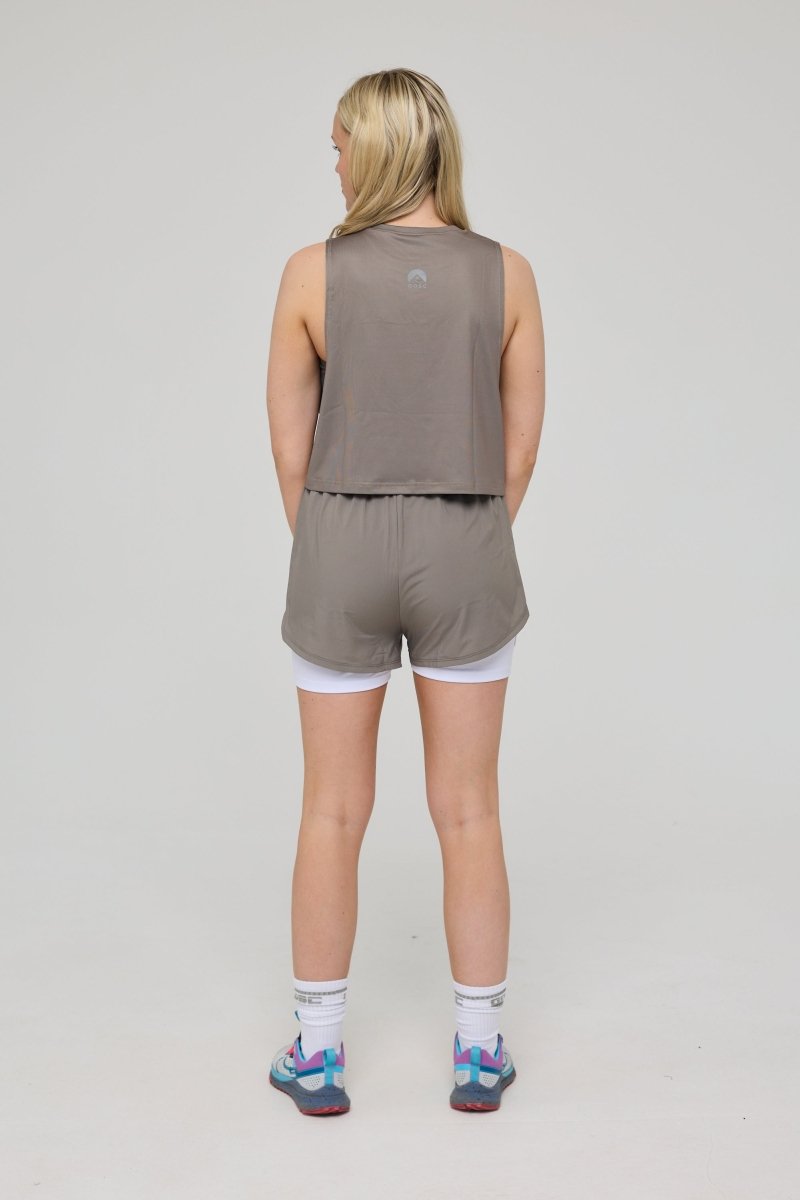 Elite 2 in 1 Running Shorts - Khaki - OOSC Clothing - USA