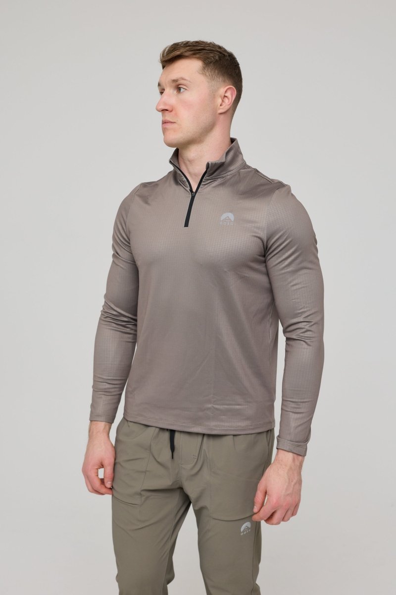 Elite Activewear 1/4 Zip Top - Khaki - OOSC Clothing - USA