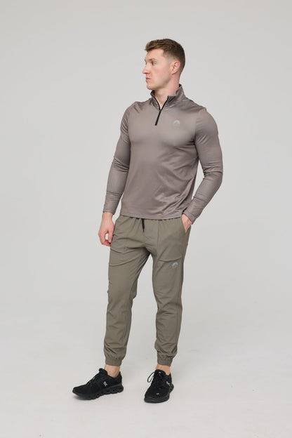 Elite Activewear 1/4 Zip Top - Khaki - OOSC Clothing - USA
