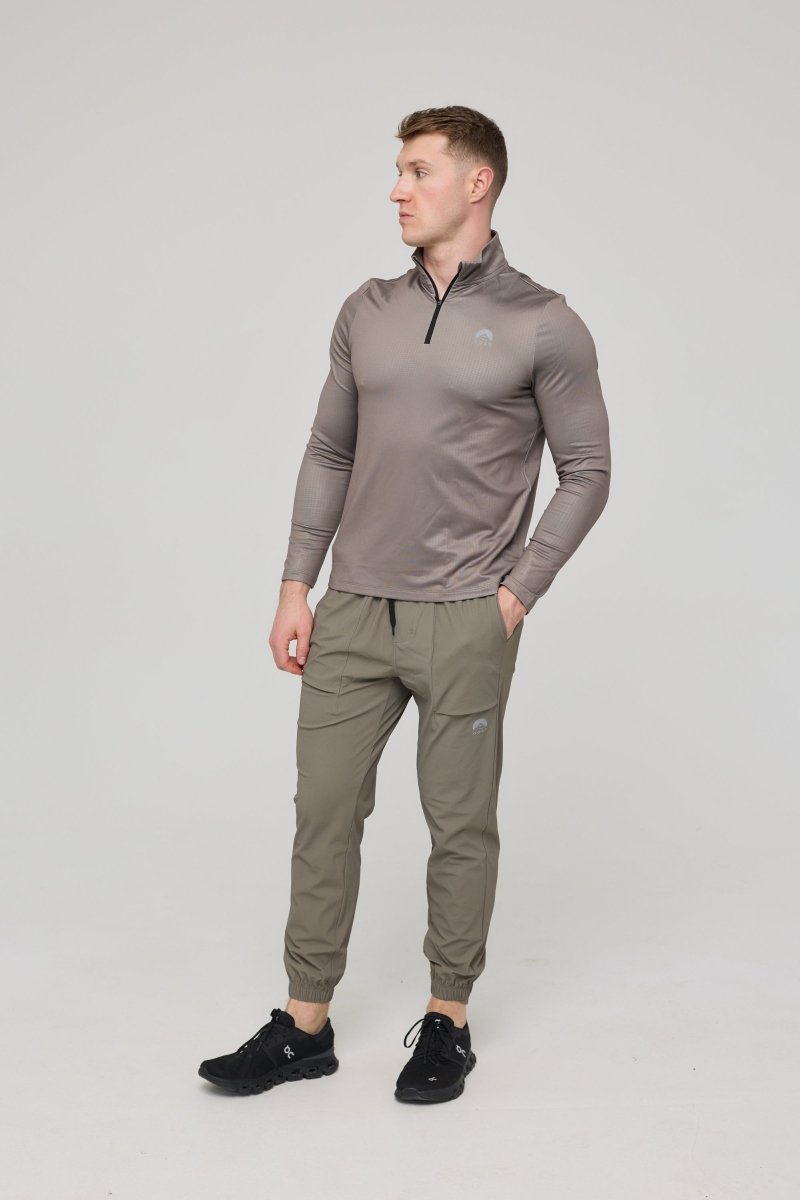 Elite Activewear 1/4 Zip Top - Khaki - OOSC Clothing - USA