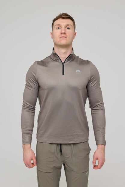 Elite Activewear 1/4 Zip Top - Khaki - OOSC Clothing - USA