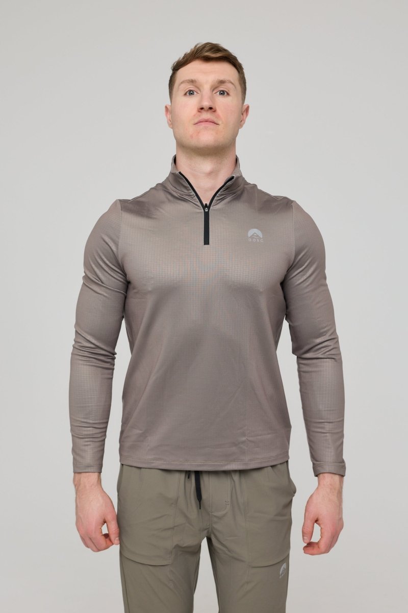 Elite Activewear 1/4 Zip Top - Khaki - OOSC Clothing - USA