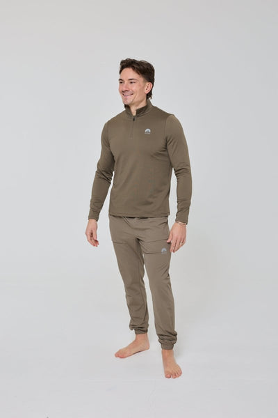 Elite Activewear 1/4 Zip Top - Khaki - OOSC Clothing - USA