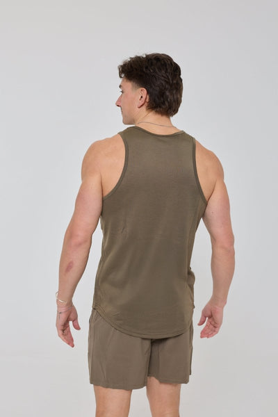 Elite Activewear Tank Khaki - Men's - OOSC Clothing - USA
