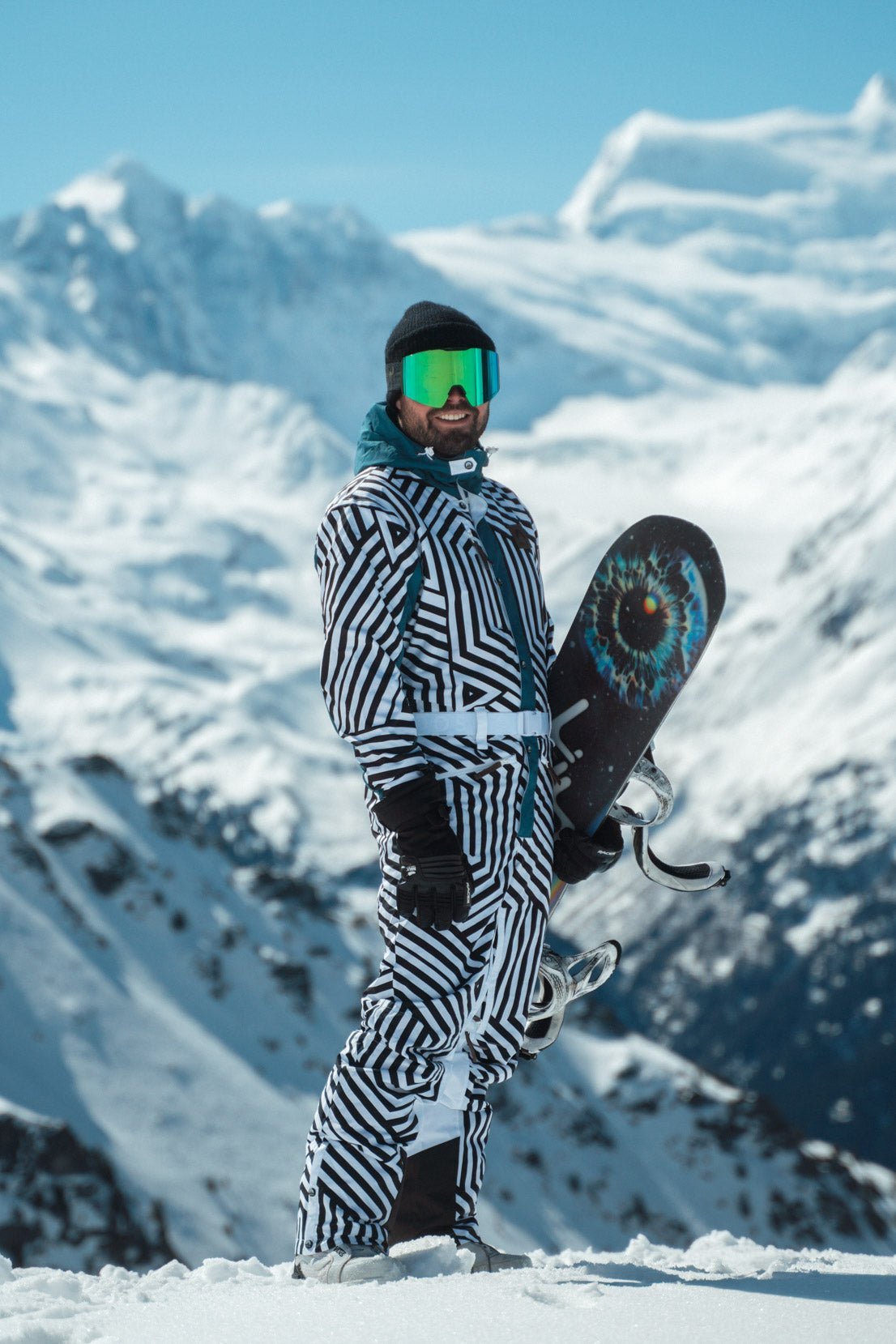 Fall Line Black & White Men's Ski Suit - OOSC Clothing - USA