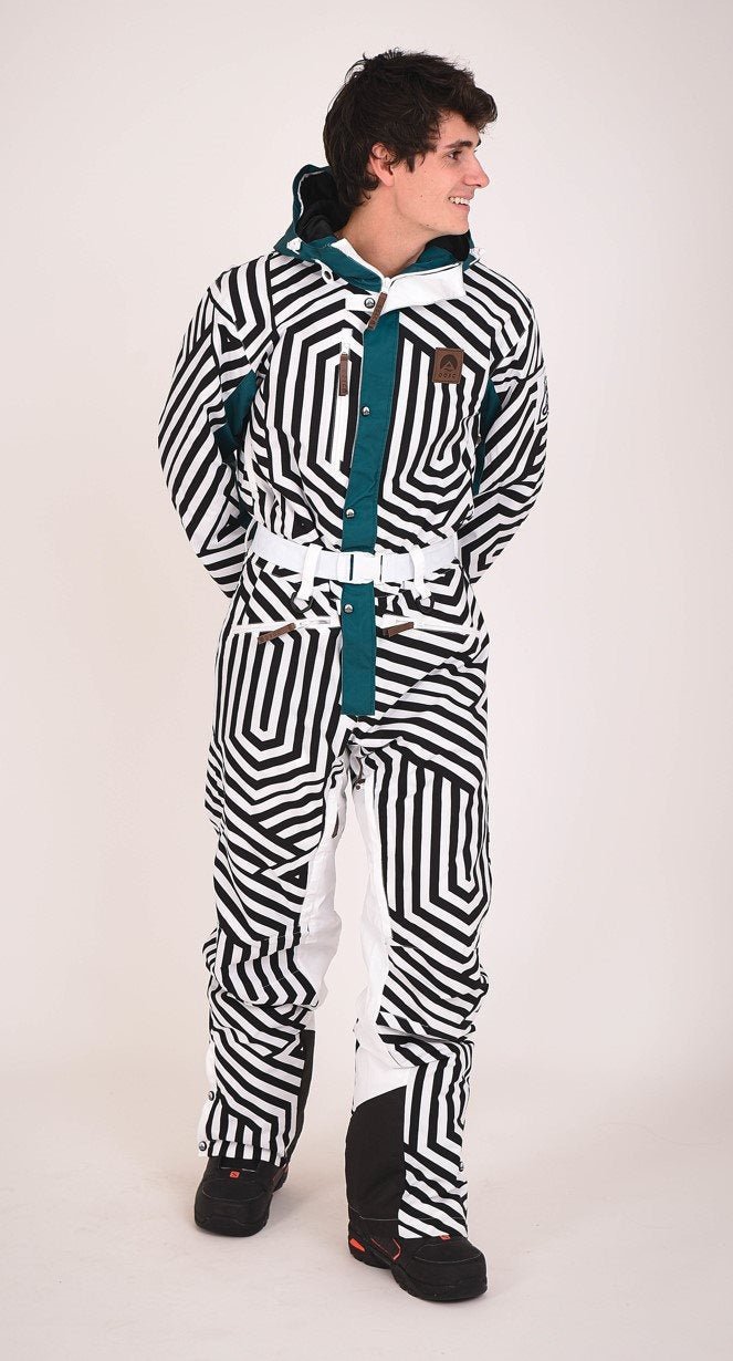 Fall Line Black & White Men's Ski Suit - OOSC Clothing - USA