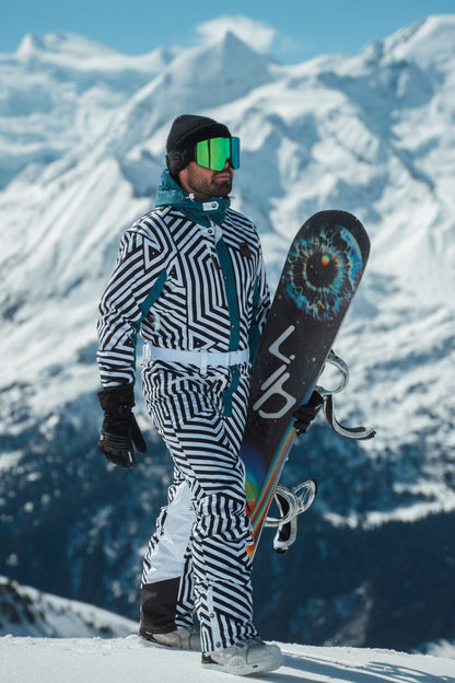 Fall Line Black & White Men's Ski Suit - OOSC Clothing - USA