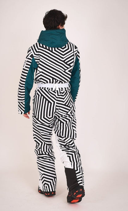 Fall Line Black & White Men's Ski Suit - OOSC Clothing - USA