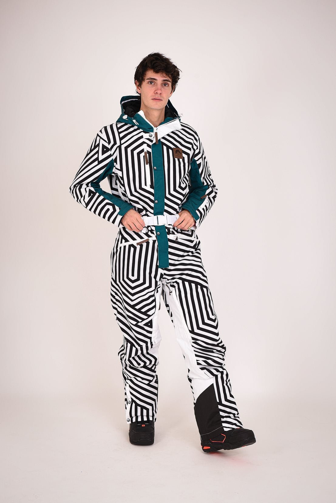 Fall Line Black & White Men's Ski Suit - OOSC Clothing - USA