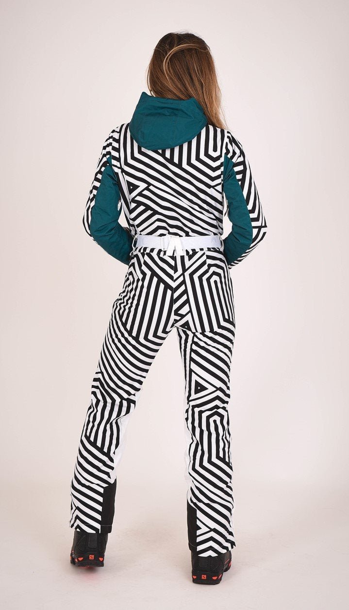 Fall Line Black & White Women's Ski Suit - OOSC Clothing - USA