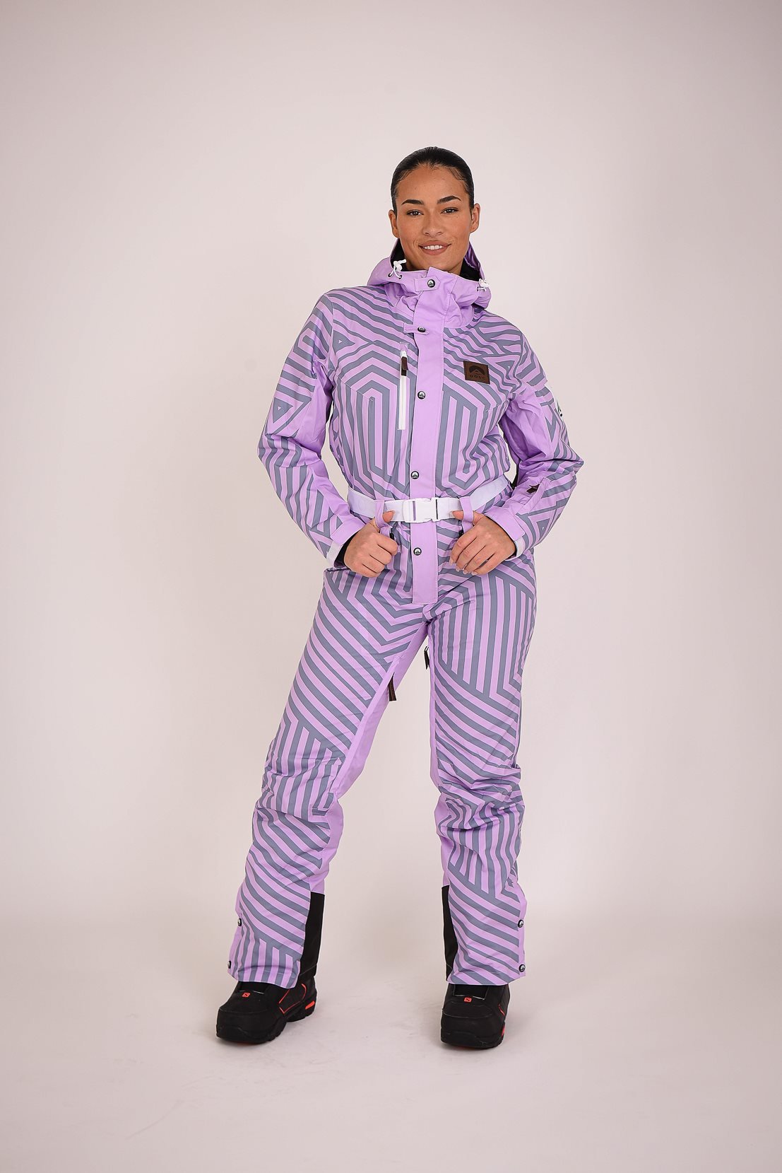 Fall Line Purple & Grey Curved Women's Ski Suit - OOSC Clothing - USA