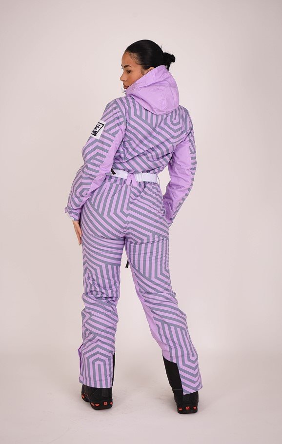 Fall Line Purple & Grey Curved Women's Ski Suit - OOSC Clothing - USA