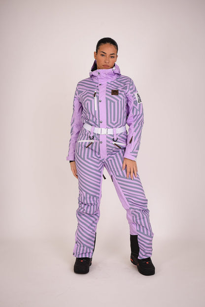 Fall Line Purple & Grey Curved Women's Ski Suit - OOSC Clothing - USA