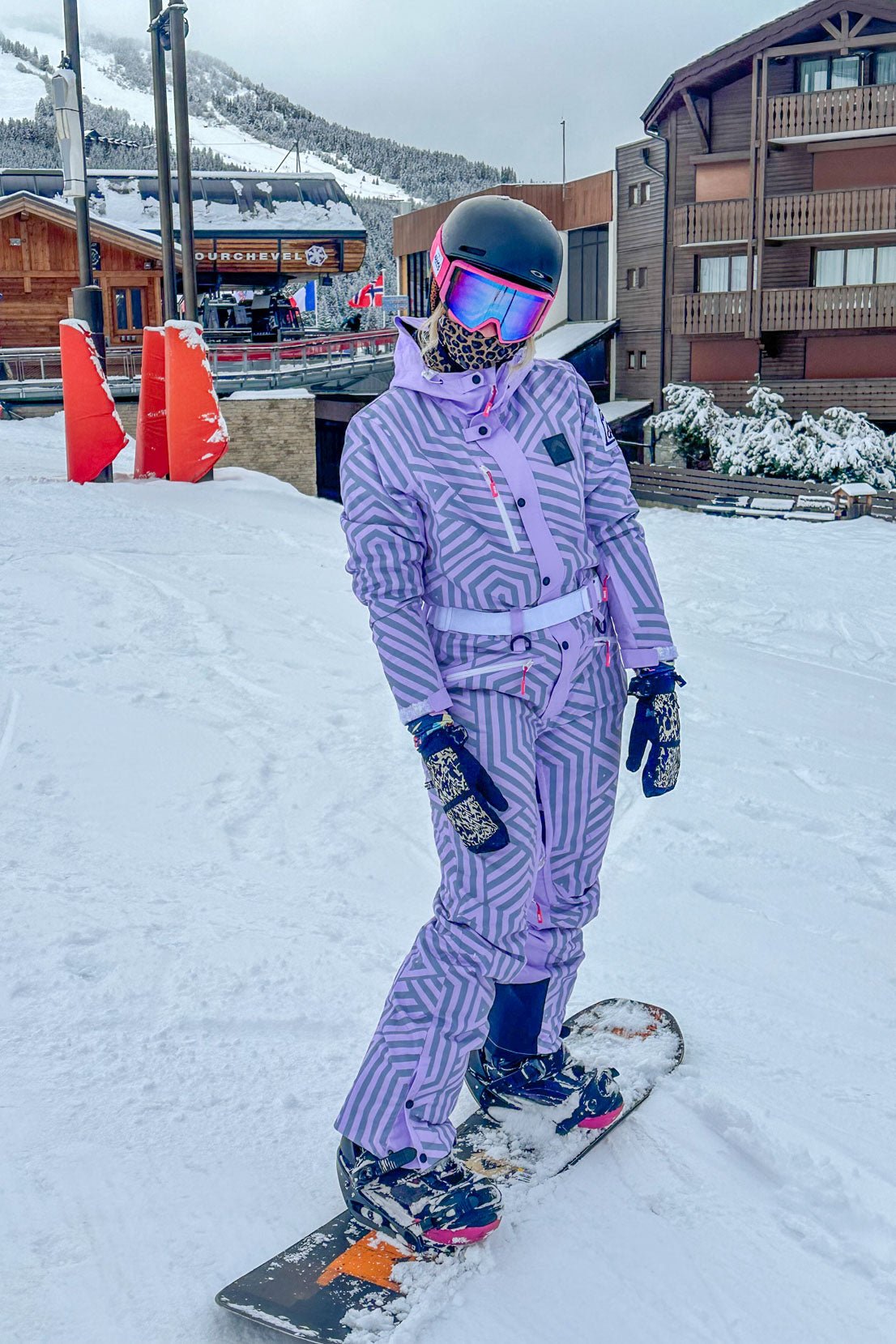 Fall Line Purple & Grey Curved Women's Ski Suit - OOSC Clothing - USA