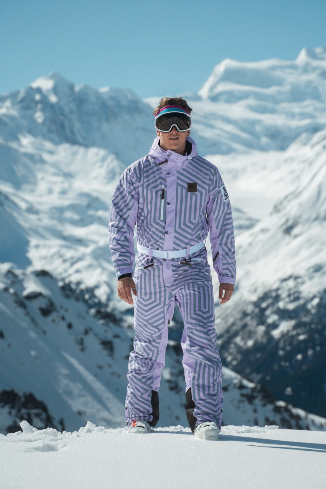 Fall Line Purple & Grey Men's Ski Suit - OOSC Clothing - USA