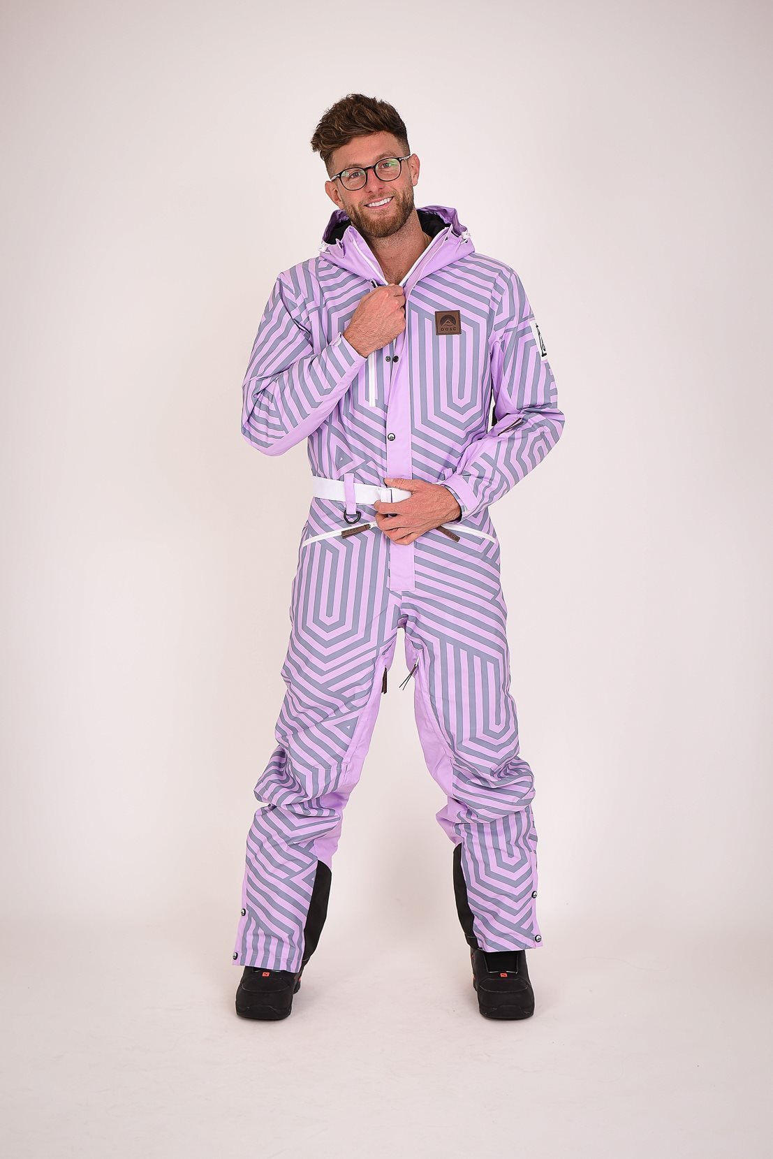 Fall Line Purple & Grey Men's Ski Suit - OOSC Clothing - USA