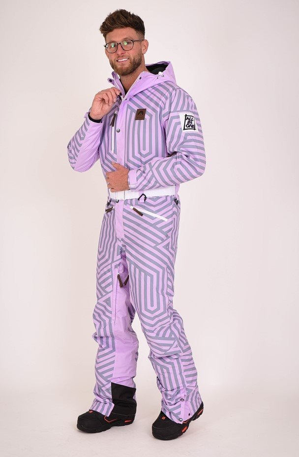 Fall Line Purple & Grey Men's Ski Suit - OOSC Clothing - USA