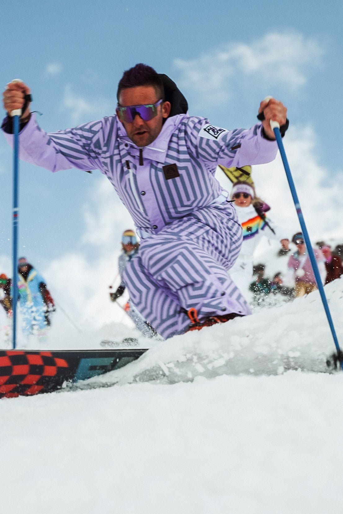 Fall Line Purple & Grey Men's Ski Suit - OOSC Clothing - USA