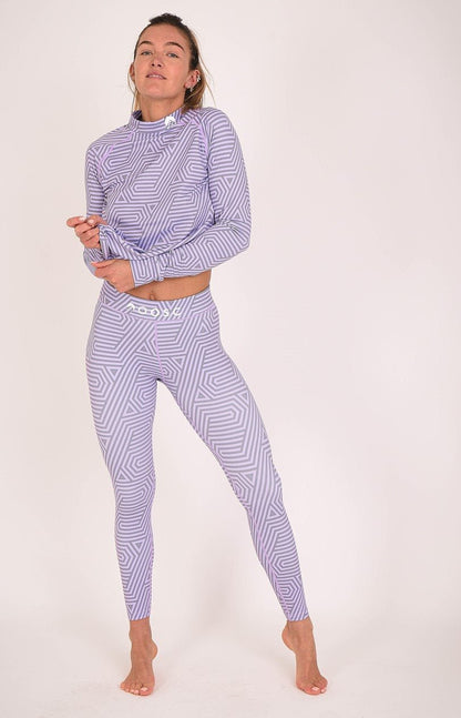 Fall Line Purple & Grey Womens Baselayer Legging - OOSC Clothing - USA