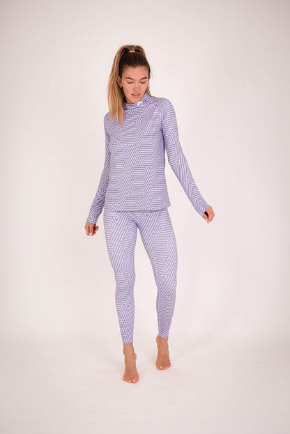 Fall Line Purple & Grey Womens Baselayer Top - OOSC Clothing - USA