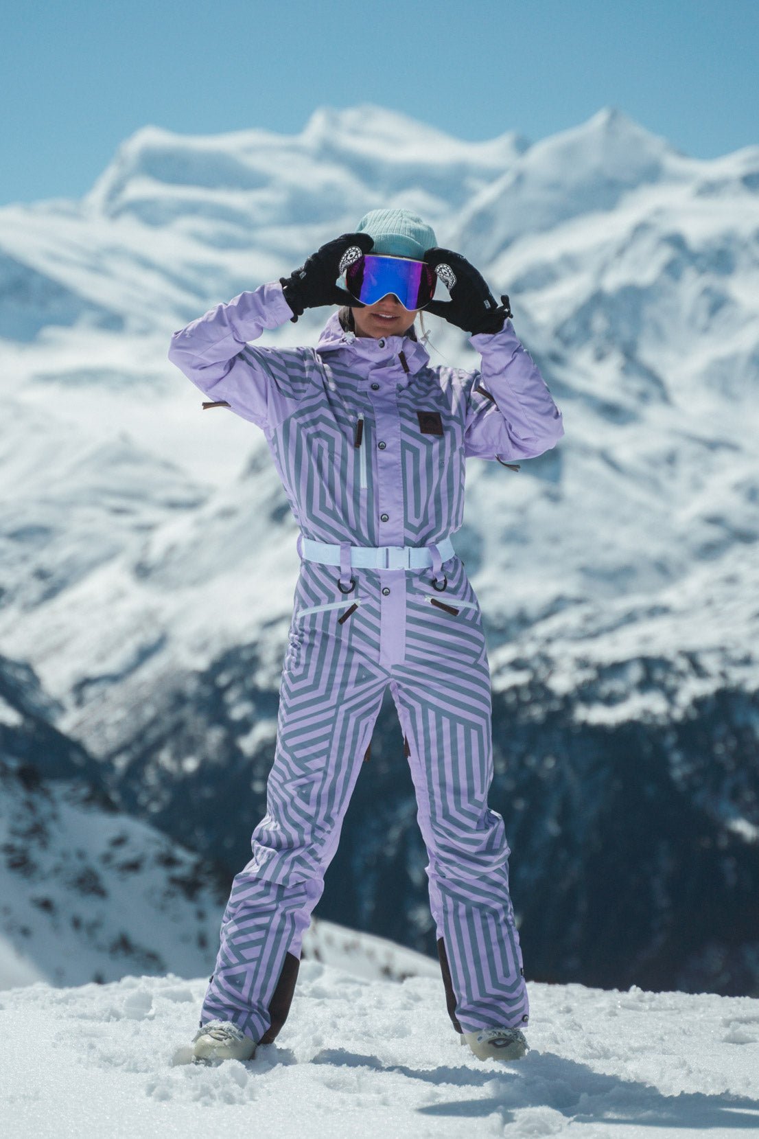 Fall Line Purple & Grey Women's Ski Suit - OOSC Clothing - USA