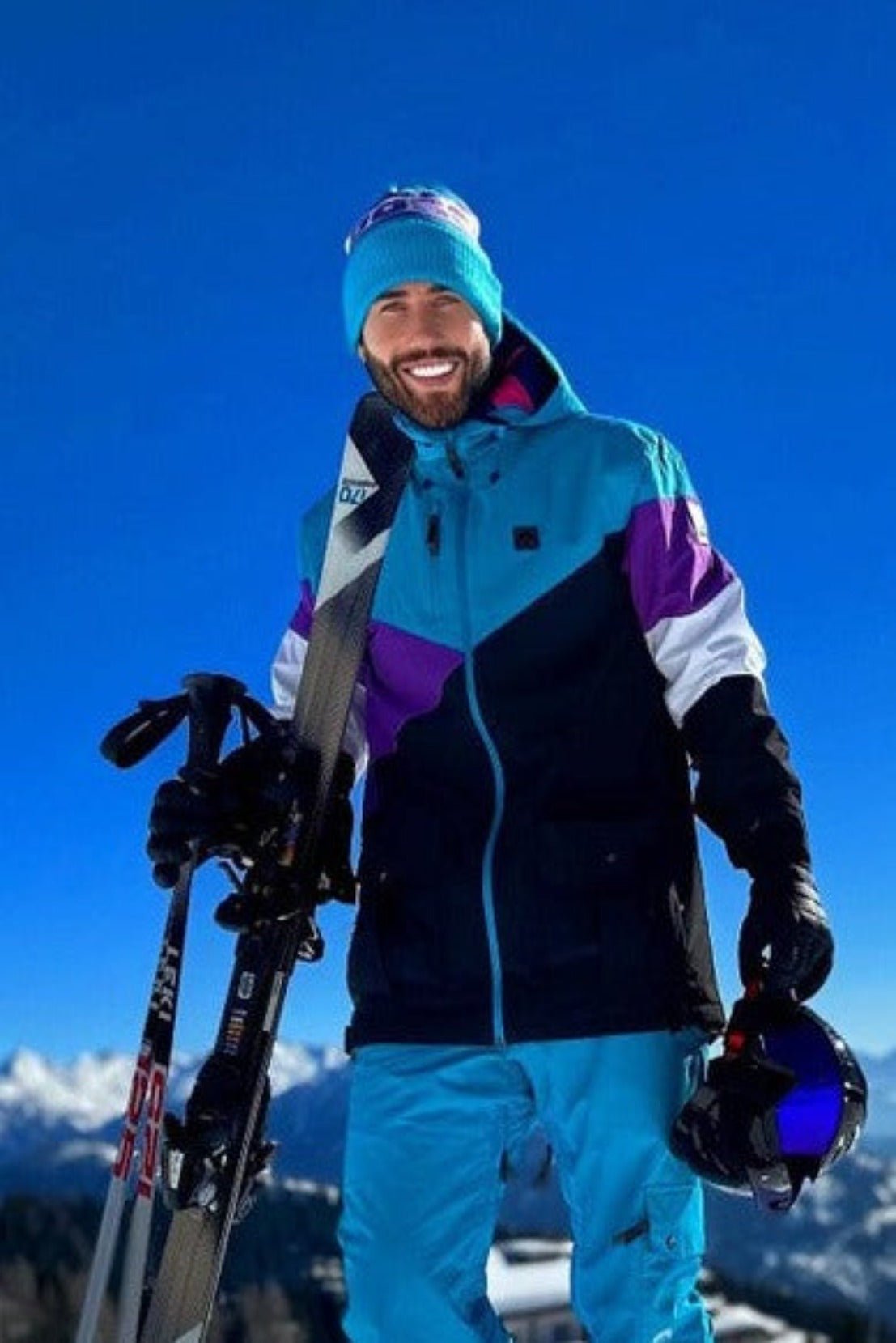 Fresh Pow Men's Ski & Snowboard Jacket - Blue, Purple & Black - OOSC Clothing - USA