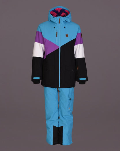 Fresh Pow Men's Ski & Snowboard Jacket - Blue, Purple & Black - OOSC Clothing - USA