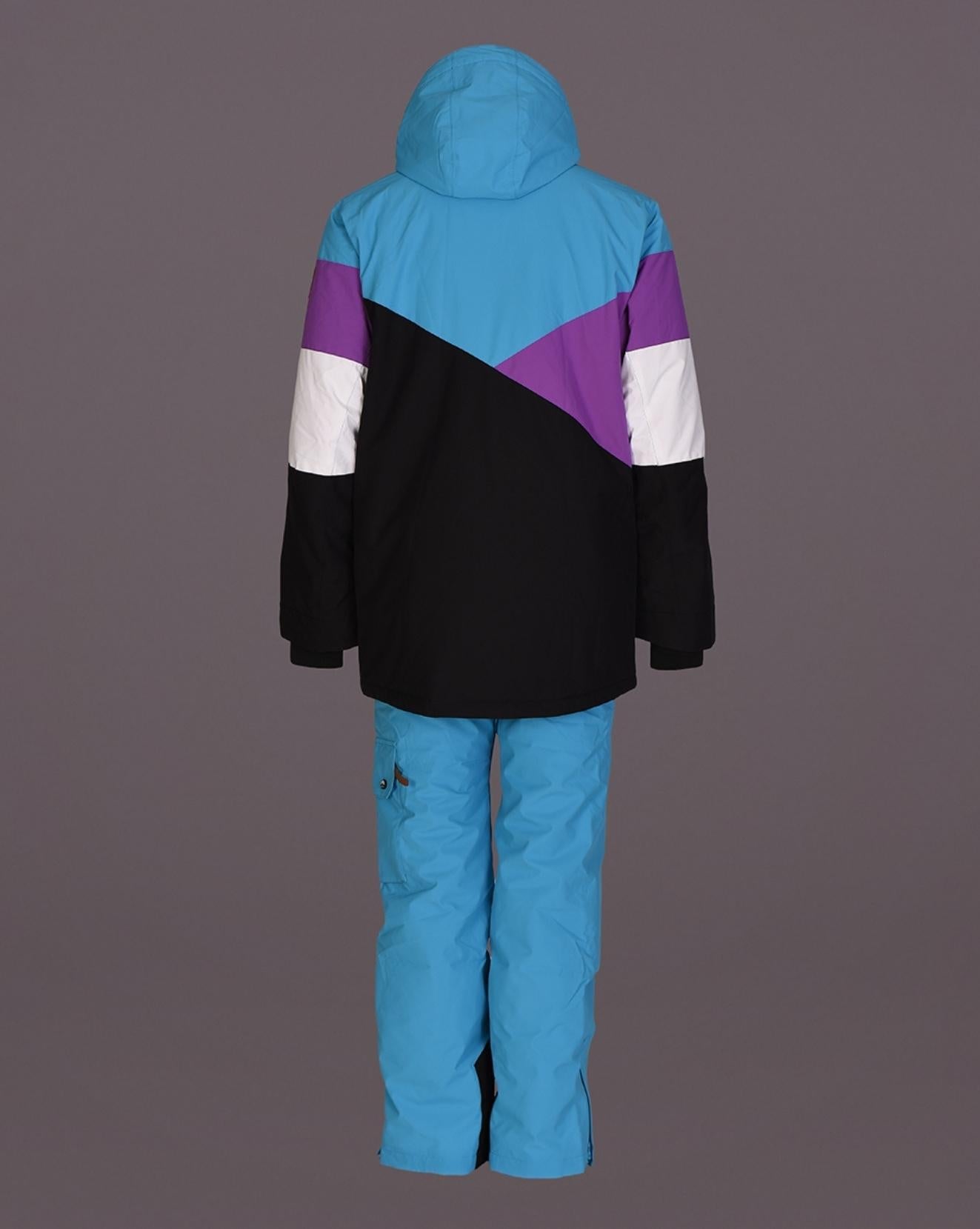 Fresh Pow Men's Ski & Snowboard Jacket - Blue, Purple & Black - OOSC Clothing - USA