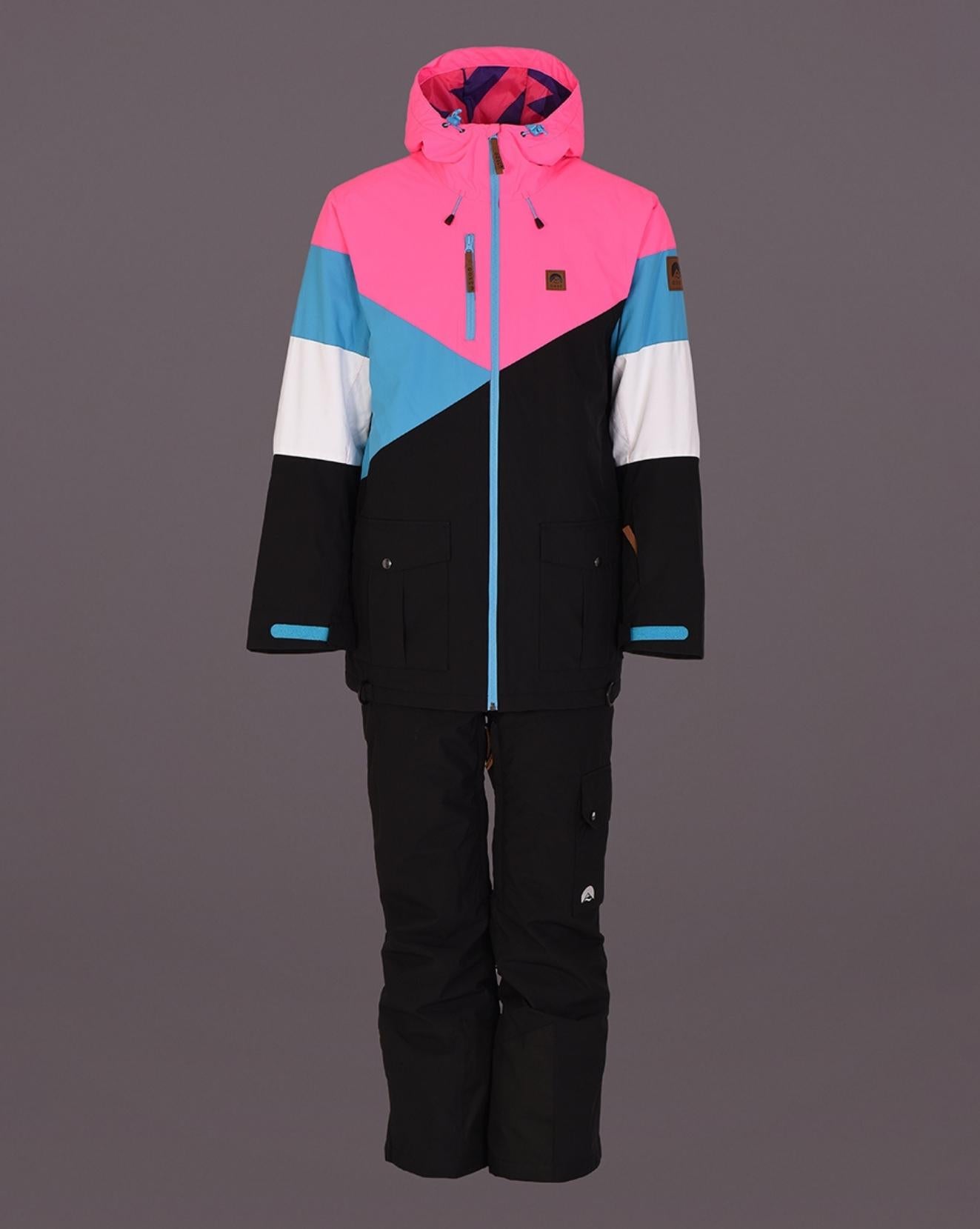 Fresh Pow Men s Ski Snowboard Jacket Neon Pink Blue Black