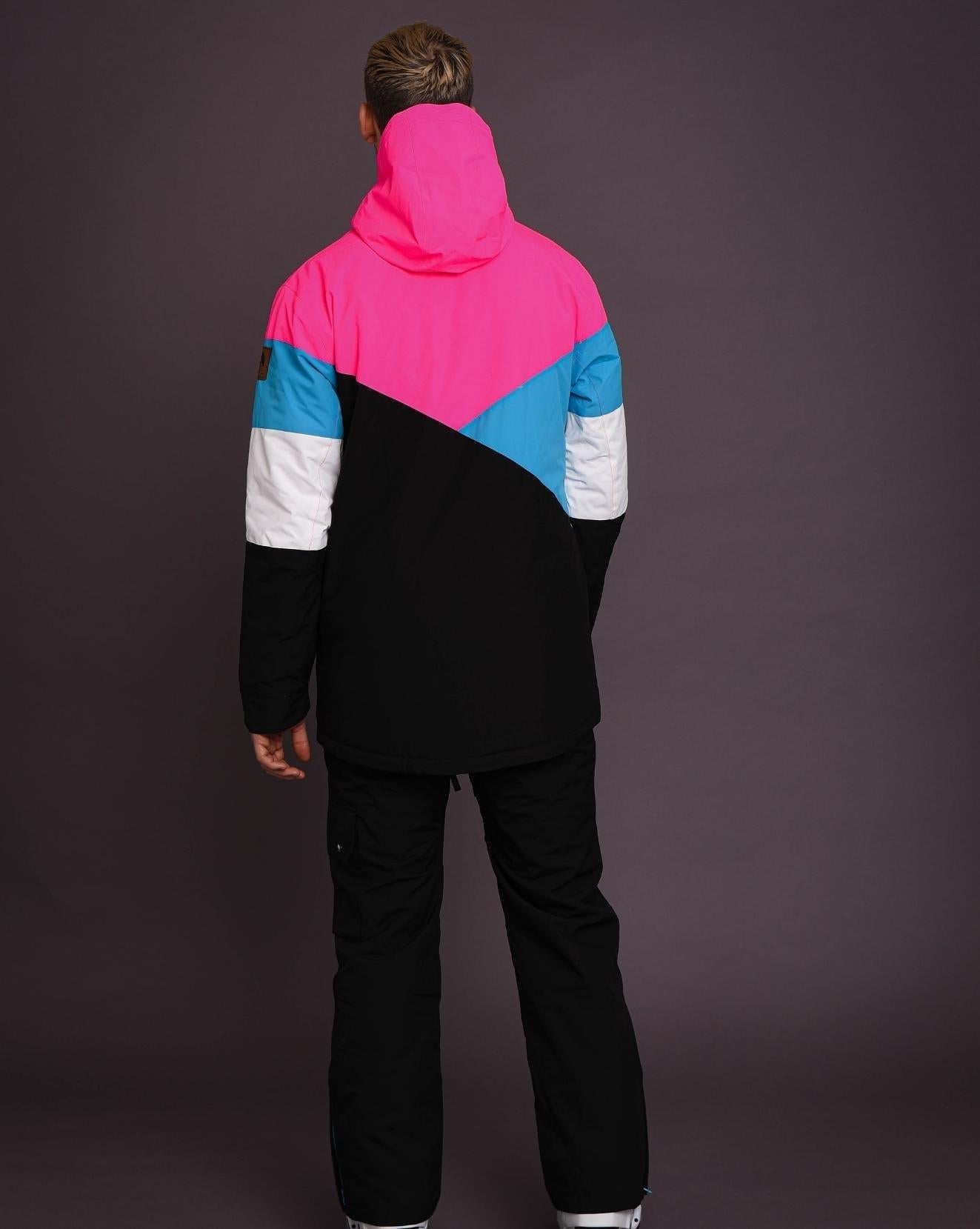 Fresh Pow Men s Ski Snowboard Jacket Neon Pink Blue Black