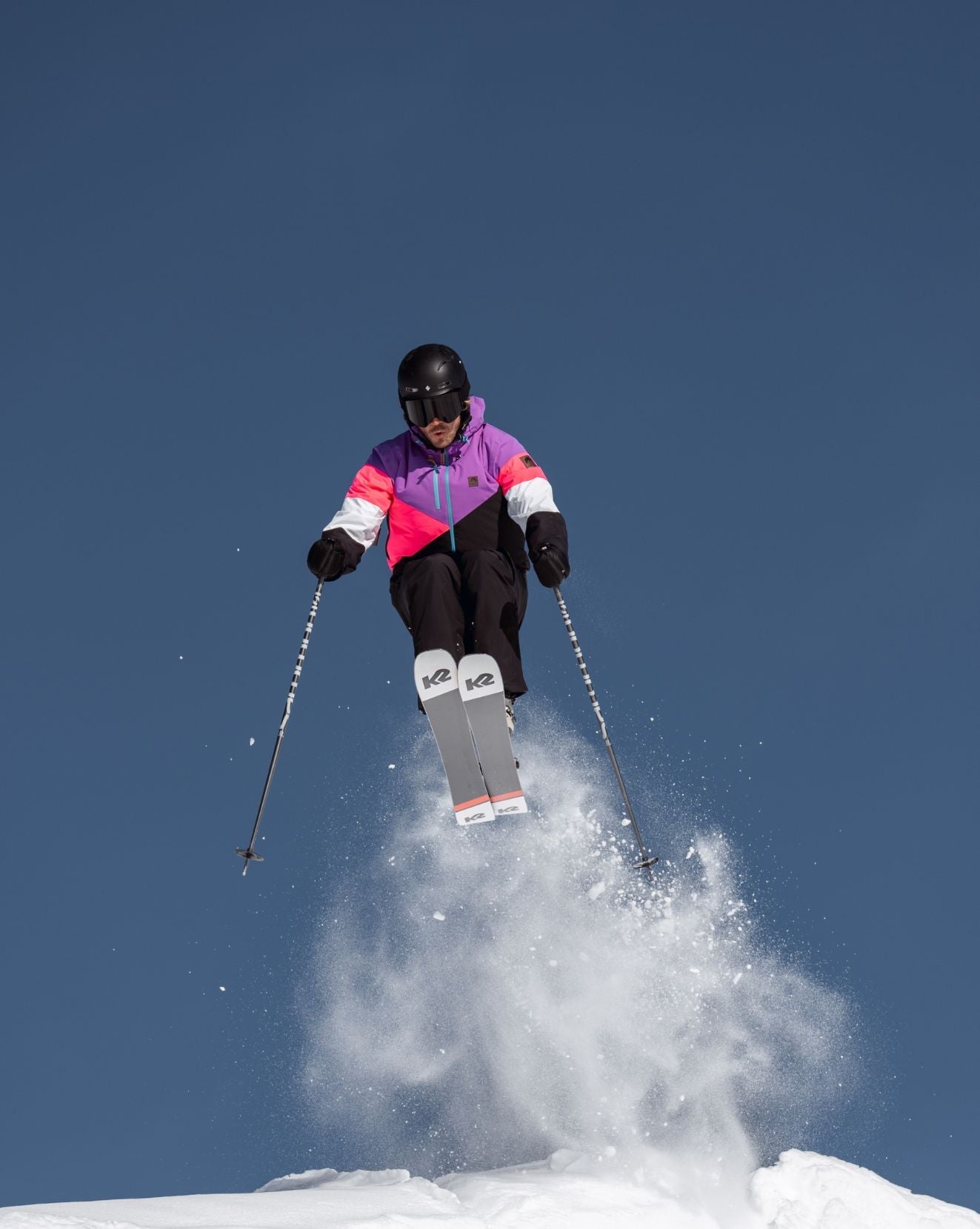 Fresh Pow Men's Ski & Snowboard Jacket - Neon Pink, Purple & Black - OOSC Clothing - USA