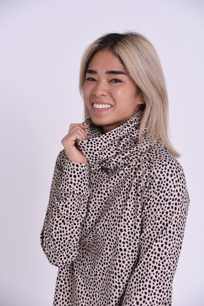 High Neck Baselayer Top Cheetah - Women's - OOSC Clothing - USA