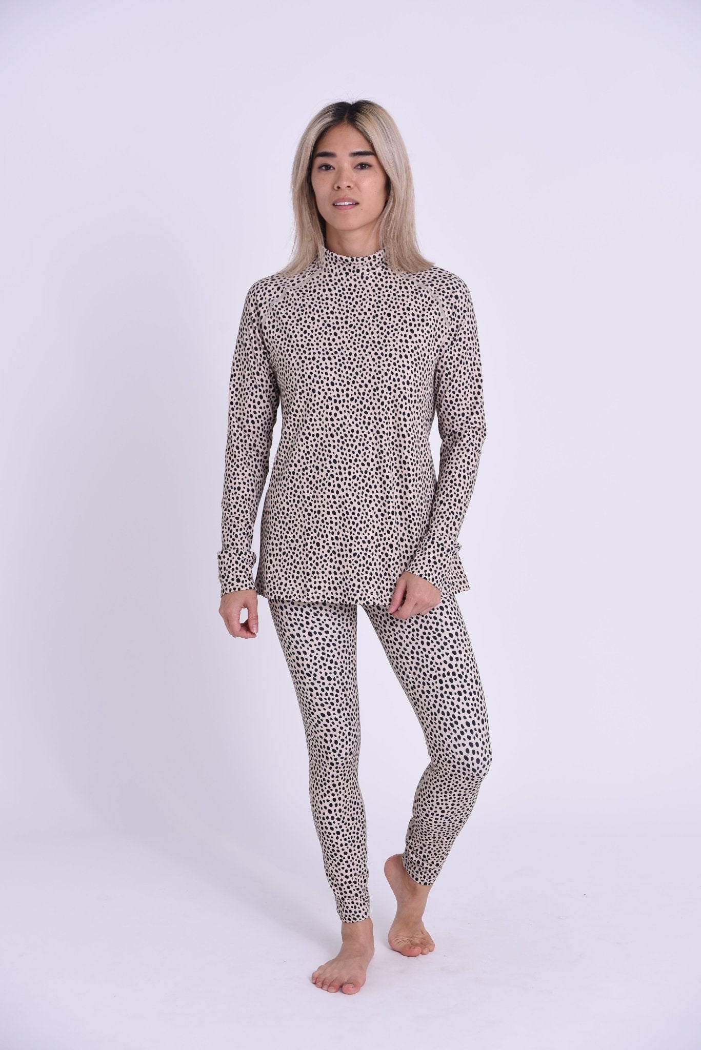 High Neck Baselayer Top Cheetah - Women's - OOSC Clothing - USA